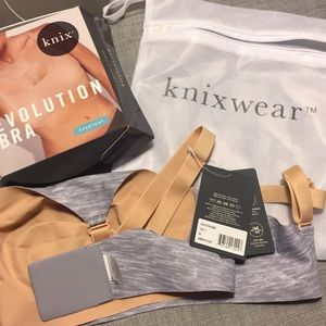 Knix 8-in-1 Evolution Bra, Size 5, Beige/Gray
